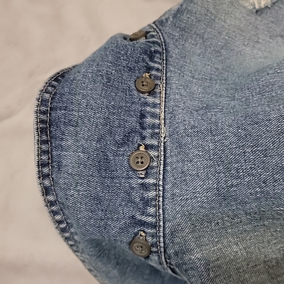 Free People Distressed Hooded Jean Jacket - Picture 9 of 11